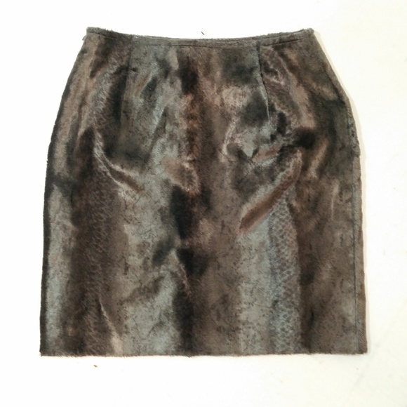 *Lowest Price* M MISSONI Skirt Brown Tan Faux Fur - Picture 4 of 8